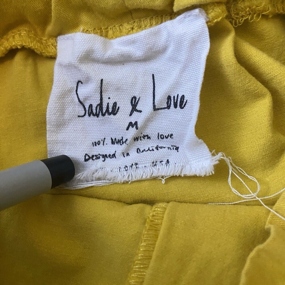 Sade & Love Skirt Womens M Knee-Length Button Paperbag Belted Pockets Yellow - Picture 5 of 7